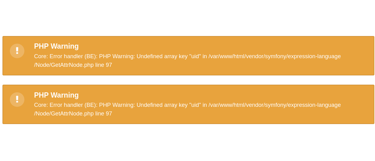 PHP Warning Undefined array key TYPO3 backend